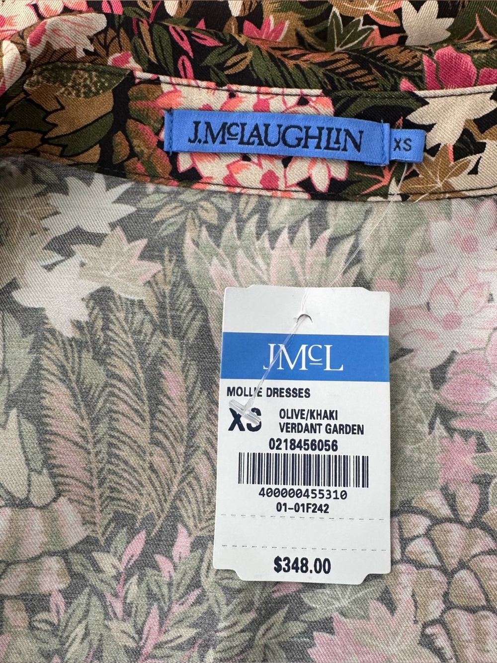 J MCLAUGHLIN NWT MOLLI KHAKI GARDEN MAXI DRESS SizeXS SILK BLD RETRO Y2K MODERN - Picture 3 of 13
